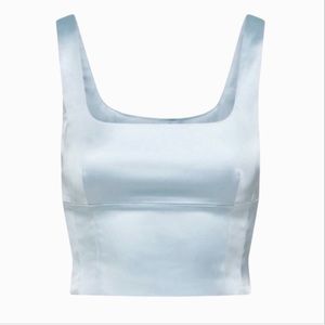 NWT Aritzia blue silk top